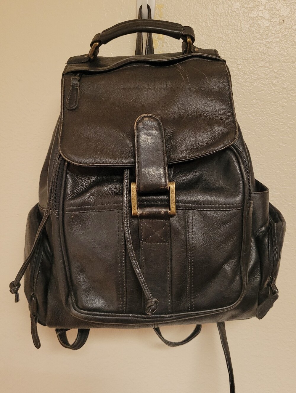 Vintage Latico Leathers Black Leather Backpack